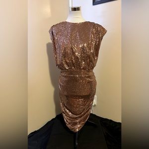 Alana Sequin Mini Dress - Bronze